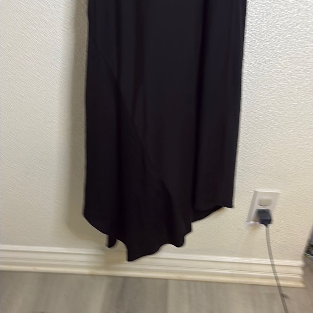 NWT-Karl Lagerfeld- Black asymmetrical silky Midi Dress- Size 12 - Picture 7 of 9